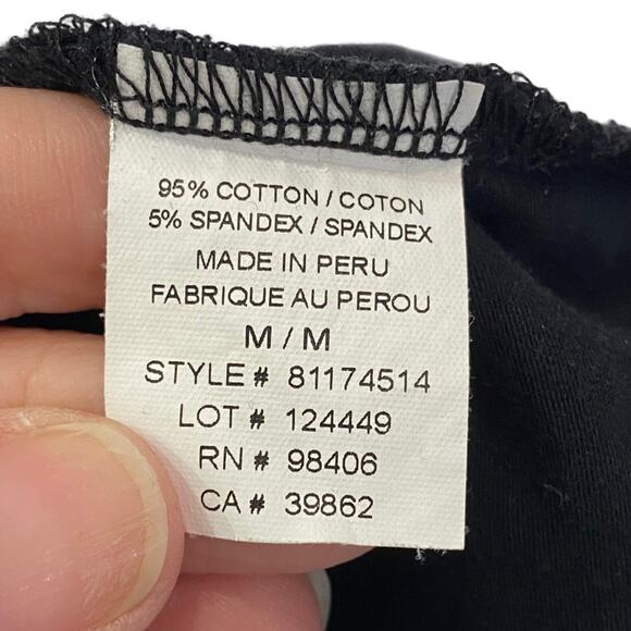 THEORY Black Turtleneck Long Sleeve Top with white cuffs Size MEDIUM - Picture 9 of 9